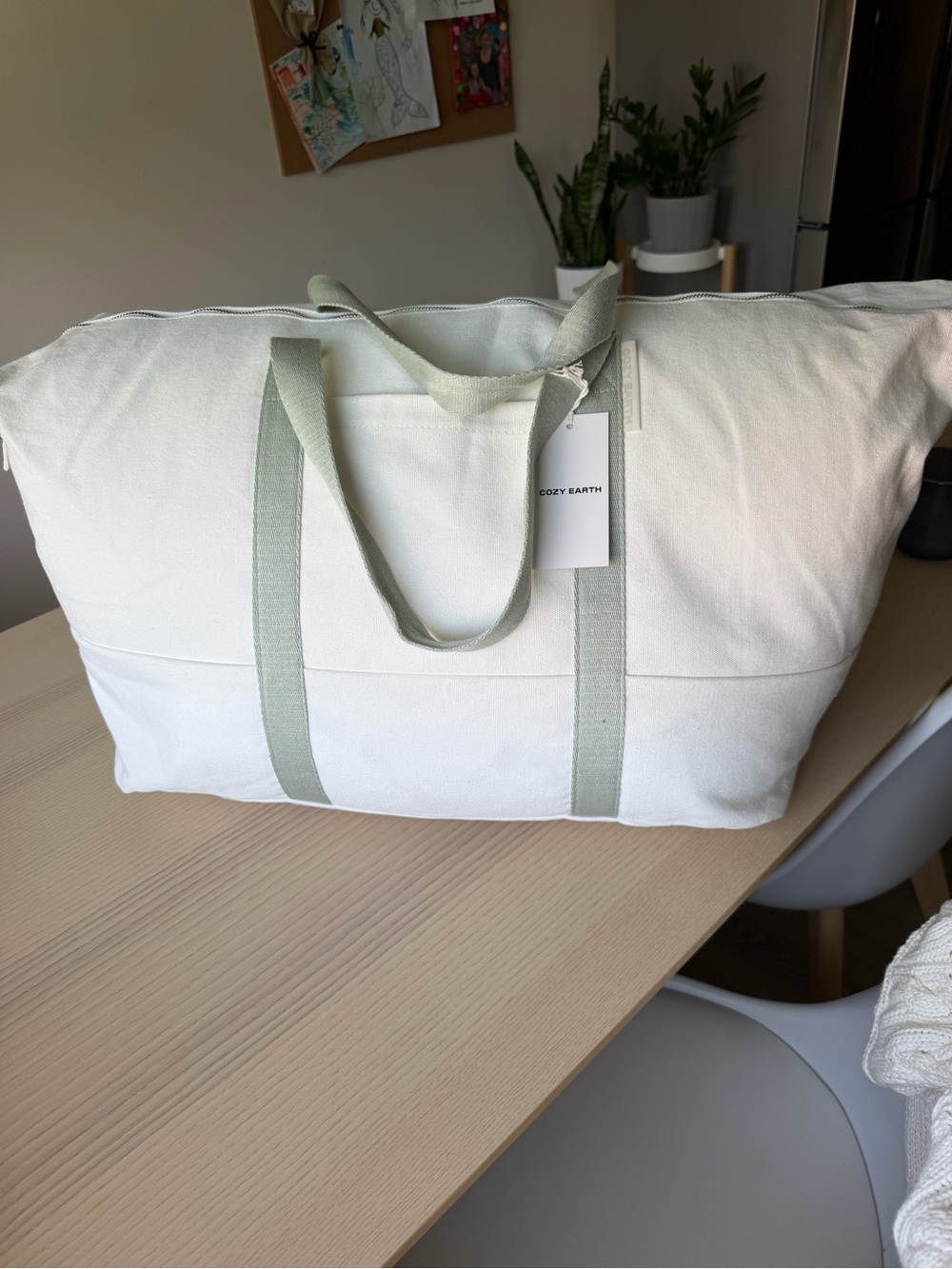 NWT Cozy Earth King Baffle Box Comforter – White (Brand New in Tote!)